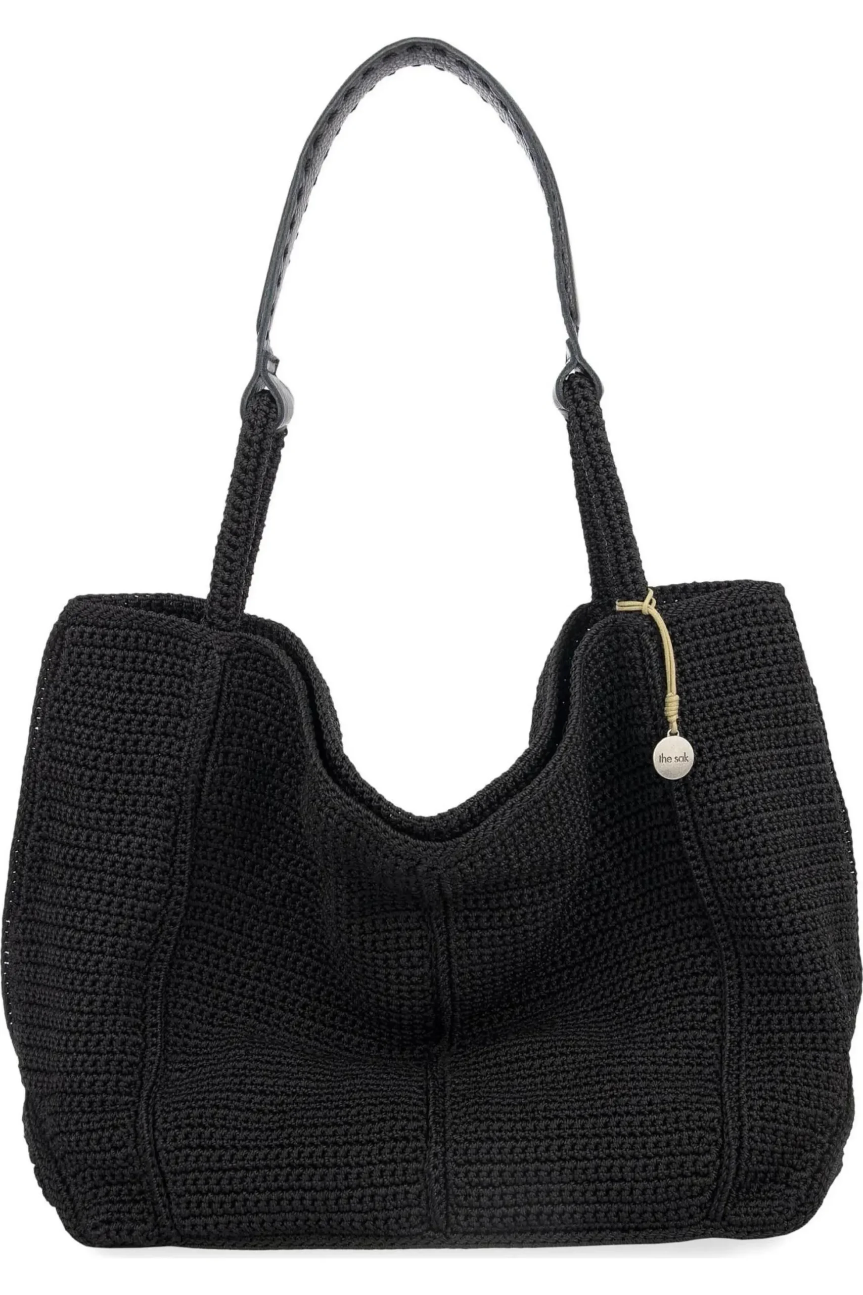 Bolso de Mano de Lana Negra Tejido a Mano3 Bolso de Mano de Lana Negra Tejido a Mano