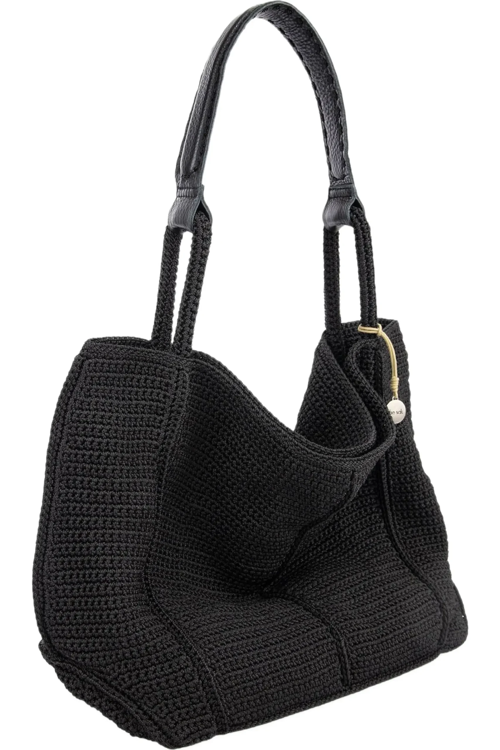 Bolso de Mano de Lana Negra Tejido a Mano2 Bolso de Mano de Lana Negra Tejido a Mano