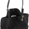 Bolso de Mano de Lana Negra Tejido a Mano