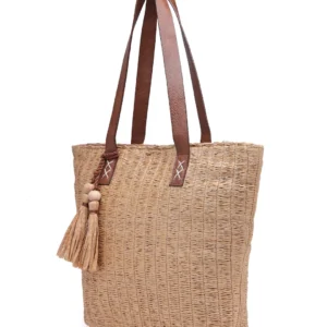 Bolso Tote de Ratán Trenzado en Marrón Tierra